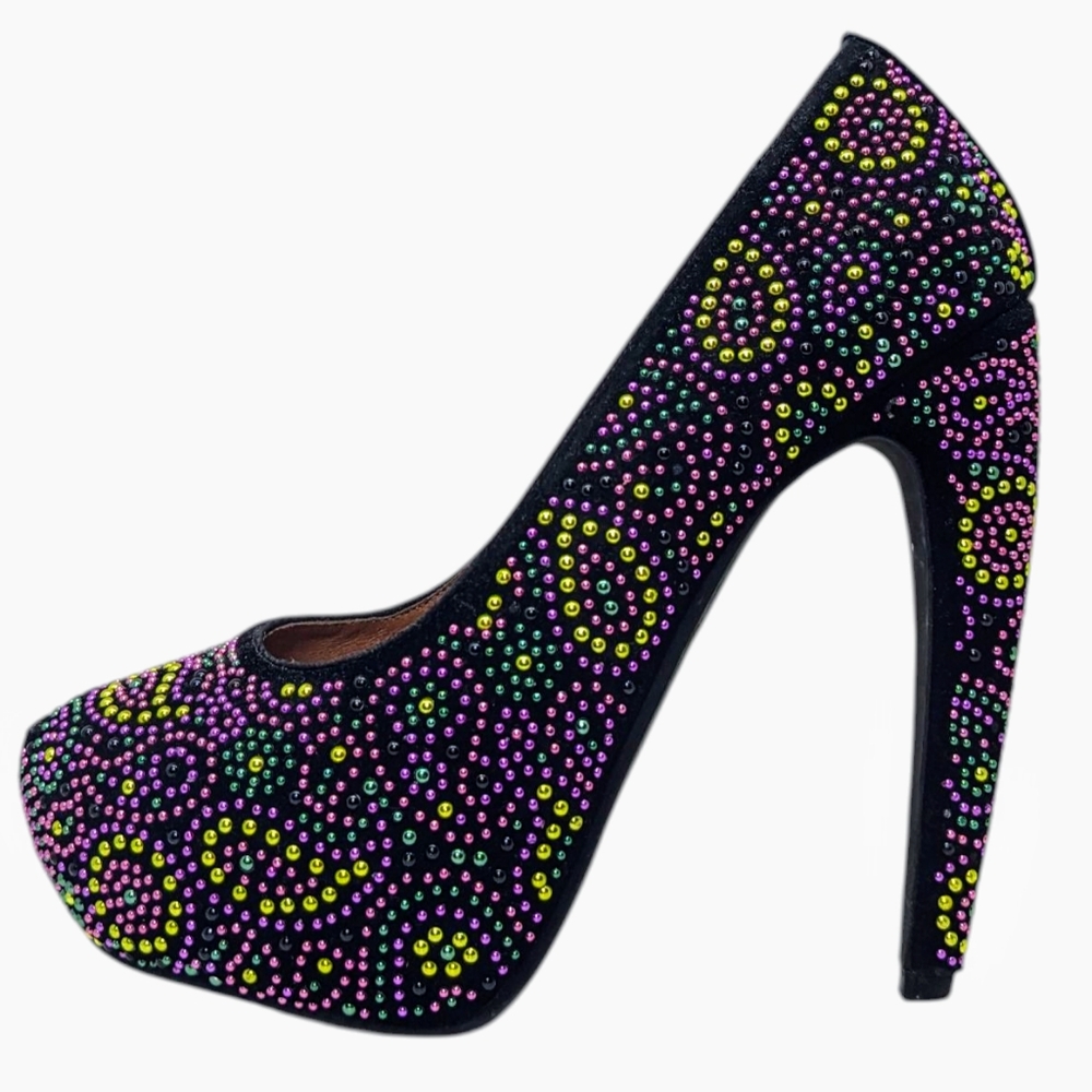 Jeffrey Campbell | Ibiza Last Multicolor Ultra High Heels Women's Size 6.5